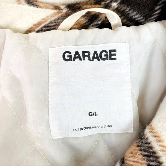 Garage Vancity Brown Plaid Shacket Size L - Picture 5 of 7
